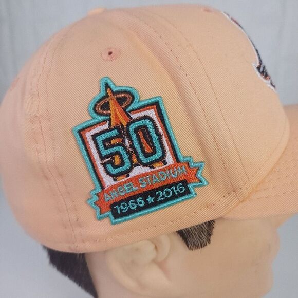 Anaheim Los Angeles Mint Peach 50th Anniversary New Era 59FIFTY Cap Hat 7 1/4 - Picture 9 of 12